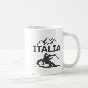 Italien Skifahrer Skigebiet Skifahren Urlaub Kaffeetasse