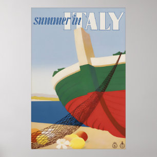 Italien Sommer Reiseplakat Mittelmeer Vintage Poster