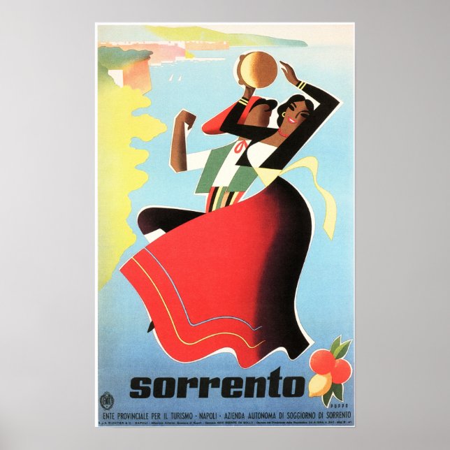 ITALIEN SORRENTO Neapel Girls Tanzen Poster (Vorne)