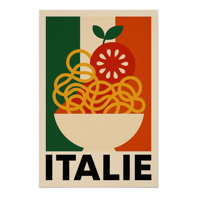 ITALIEN - Spaghetti und Tomate: Visuelle Explosion Poster (Vorderseite)