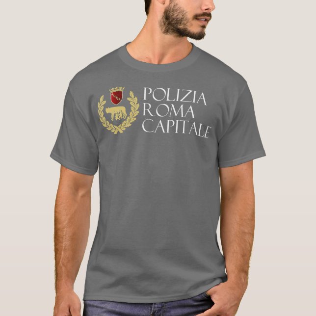 Italien Stadt Rom Polizeipolizei Roma Hauptstadt T-Shirt (Vorderseite)