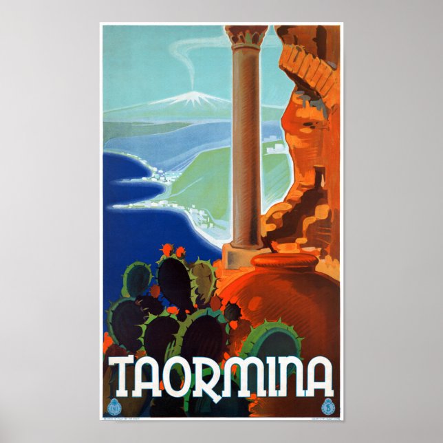 Italien Taormina Sicily Vintage Poster (Vorne)