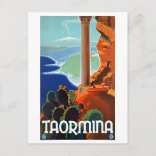 Italien Taormina Sizilien Vintage Poster Postkarte