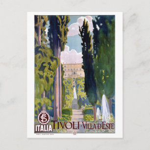 Italien Tivoli Vintage Reiseposter Restauriert Postkarte