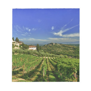 Italien, Toskana, Greve. Die Weinberge von Notizblock