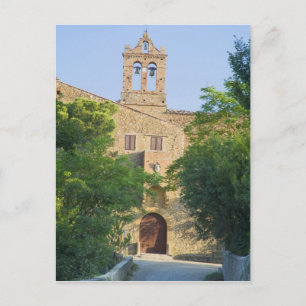 Italien, Toskana, La Foce, Malerische Kirche in Postkarte