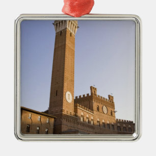 Italien, Toskana, Siena. Torre del Mangia Silbernes Ornament