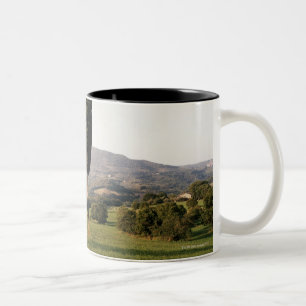 Italien, Toskana, Val d'Orcia Zweifarbige Tasse