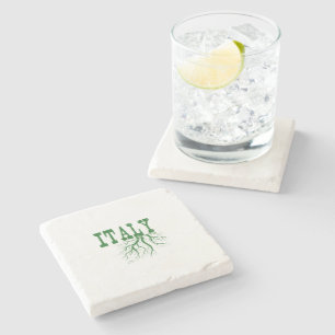 Italien Tree Roots Word Art Italienisch Rootes Gr Steinuntersetzer