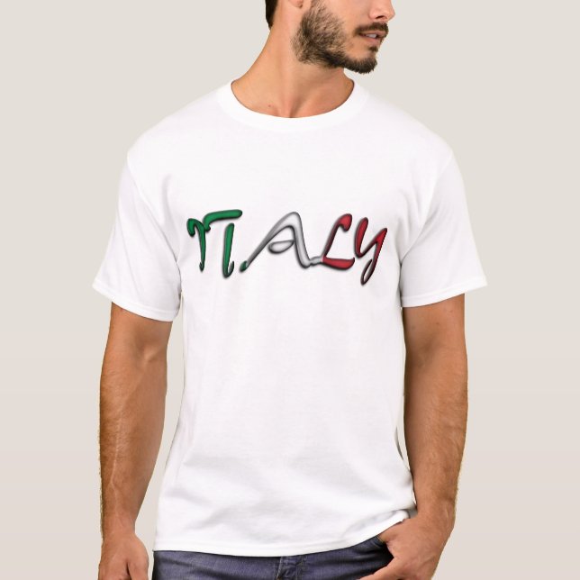 Italien Typografie Land Flaggenfarben T-Shirt (Vorderseite)