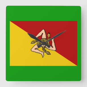 Italien - Uhr der Sizilianischen Flagge