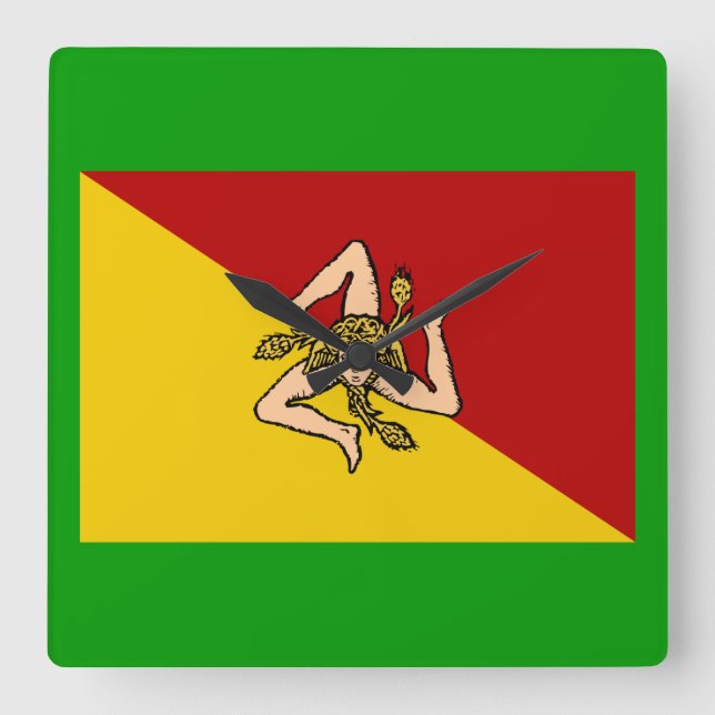 Italien - Uhr der Sizilianischen Flagge (Vorderseite)