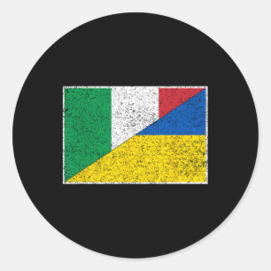Italien Ukraine-Flagge Italienische Ukrainische Un Runder Aufkleber