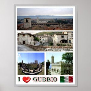 Italien - Umbrien - Gubbio - I Liebe - Poster