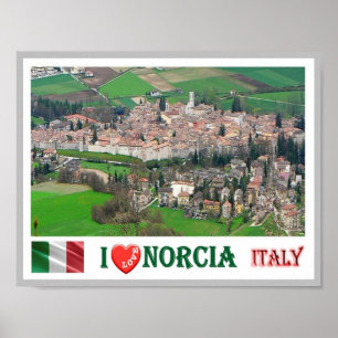 Italien - Umbrien - Norcia - I Liebe - Poster