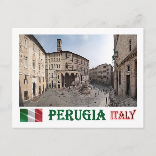 Italien - Umbrien - Perugia - Stadtbild - Postkarte (Vorderseite)