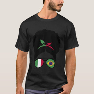 Italien und Brasilien Mix Afro Hair Hälfte Italien T-Shirt