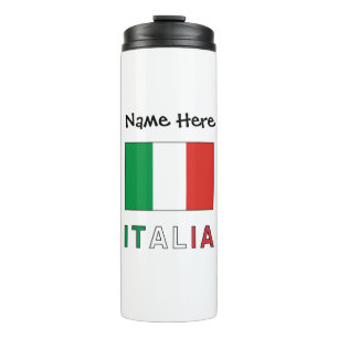 Italien und die italienische Flagge mit deinem Nam Thermosbecher