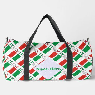 Italien und Italienische Fahne gepflasterte grüne  Duffle Bag
