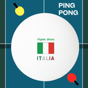 Italien und Italienische Flagge Green Personalisie Tischtennisball