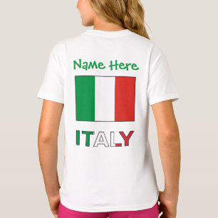 Italien und Italienische Flagge Grün Personalisier T-Shirt