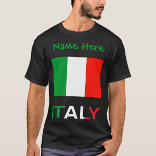 Italien und italienische Flagge Grün Personalisier T-Shirt
