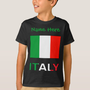 Italien Und Italienische Flagge Grün Personalisier T-Shirt