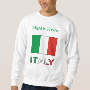 Italien und Italienische Flagge Grüne Personalisie Sweatshirt