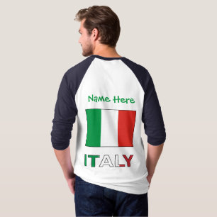 Italien und Italienische Flagge Grüne Personalisie T-Shirt