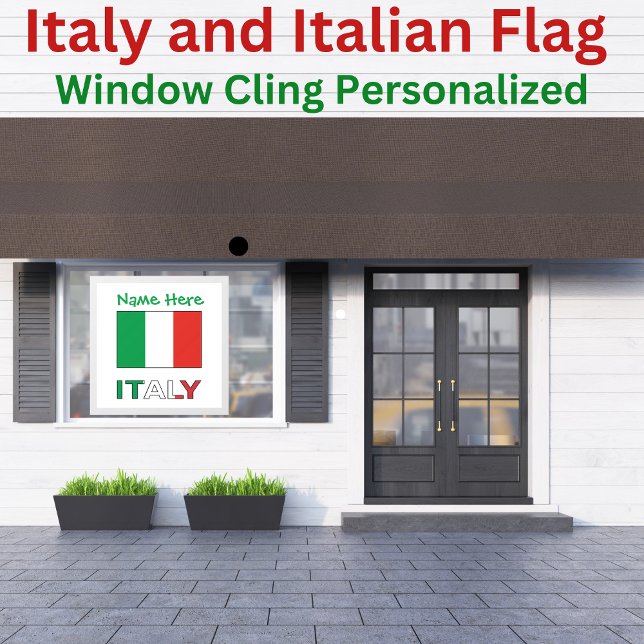 Italien und Italienische Flagge - Grüne Persönlich Fensteraufkleber (Von Creator hochgeladen)