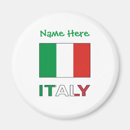 Italien und Italienische Flagge - Grüne Persönlich Magnet