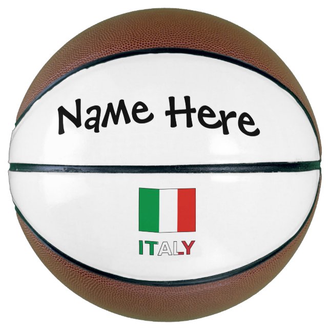 Italien und italienische Flagge mit Ihrem Namen Basketball (Vorderseite)