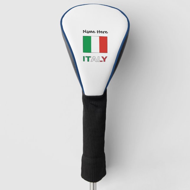 Italien und italienische Flagge mit Ihrem Namen Golf Headcover (Vorderseite)