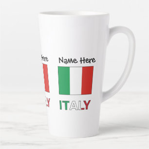 Italien und italienische Flagge mit Ihrem Namen Milchtasse