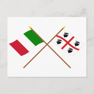 Italien und Sardegna überquerten die Fahnen Postkarte