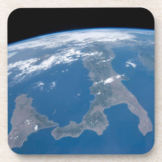 Italien und seine Insel Sizilien. Getränkeuntersetzer (Vorderseite)