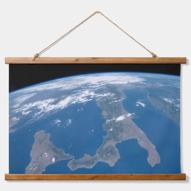 Italien und seine Insel Sizilien. Wandteppich Mit Holzrahmen (Vorne)