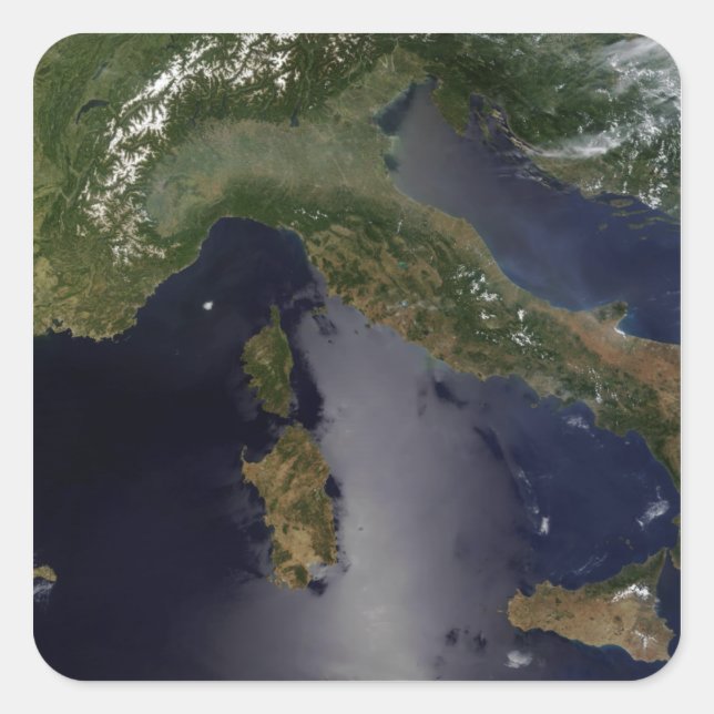 Italien und Südostfrankreich Quadratischer Aufkleber (Vorderseite)