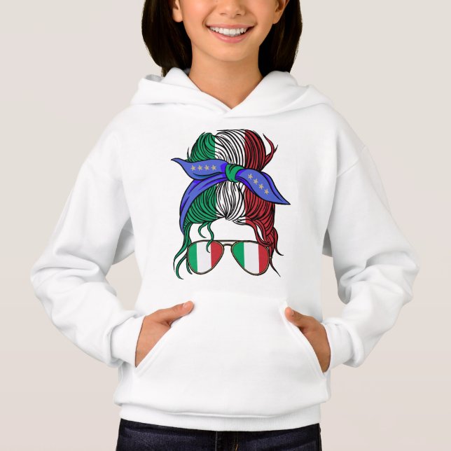 Italien: Unordnung mit italienischer Flagge Hoodie (Vorderseite)