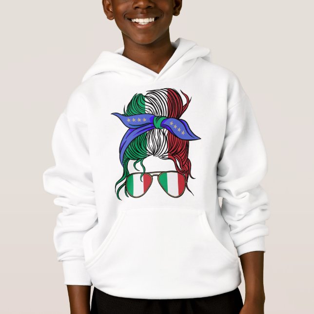 Italien: Unordnung mit italienischer Flagge Hoodie (Vorderseite)