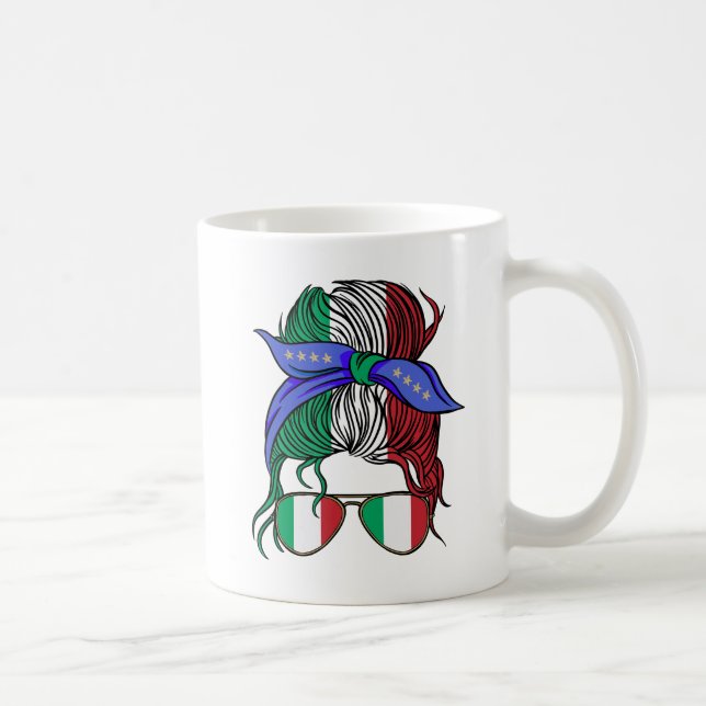 Italien: Unordnung mit italienischer Flagge Kaffeetasse (Rechts)