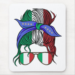 Italien: Unordnung mit italienischer Flagge Mousepad
