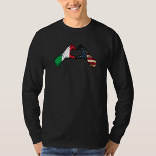 Italien USA Flagge USA Italien Herz T-Shirt