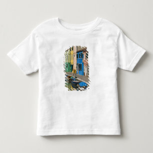 Italien, Venedig, Burano. Mehrfarbige Häuser entl Kleinkind T-shirt