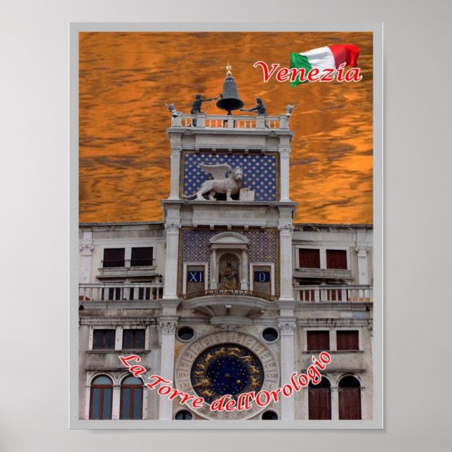 Italien - Venedig - Der Uhrturm - Poster (Vorne)