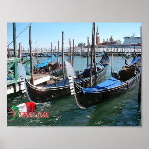 Italien - Venedig - Gondeln - Poster