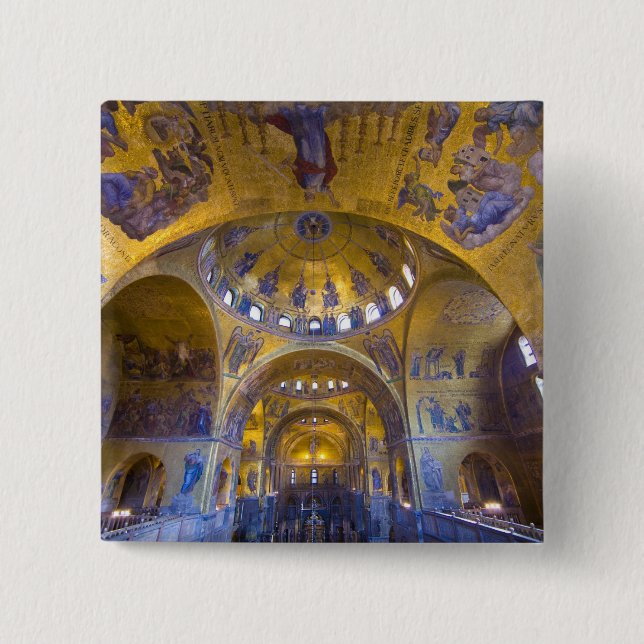 Italien, Venedig. Inneres der St. Marks Kathedrale Button (Vorderseite)