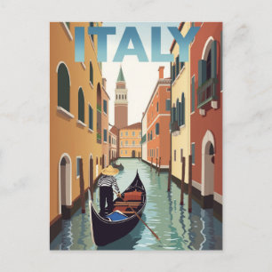 Italien Venedig Kanal Gondola-Fahrt Postkarte