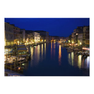 Italien, Venedig, Night View am Grand 2 Fotodruck
