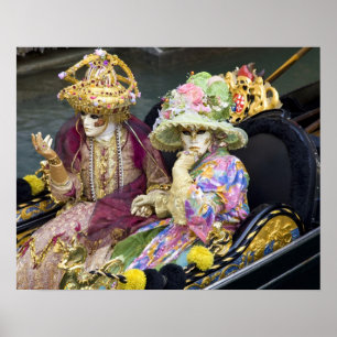 Italien, Venedig. Paar in Kostümen für Poster